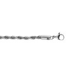 Bracelet acier maille corde 4mm 17 + 3cm