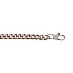 Bracelet acier maille gourmette 5mm pvd bross aspet patin chanfrin marron 19cm