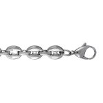 Bracelet acier maille grains caf� - 9mm / 21cm
