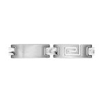 Bracelet acier avec maille motif grec