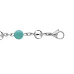 Bracelet acier marseillais boules jade bleu vritable 16 + 3cm