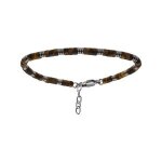 Bracelet acier oeil de tigre v�ritable 19 + 3cm