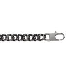 Bracelet acier patiné maille gourmette martelé 21cm Bracelet acier patiné maille gourmette martelé 21cm