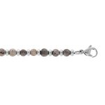 Bracelet acier pierres labradorite mat v�ritable 18 + 3cm