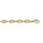 Bracelet acier et pvd jaune maille grain café massive 6mm 21cm Bracelet acier et pvd jaune maille grain café massive 6mm 21cm