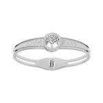 Bracelet acier rigide articul� arbre de vie avec r�sine et strass diam�tre 58mm