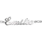 Bracelet argent 1 + 1 2mm decoupe anglaise 1 prenom Bracelet argent 1 + 1 2mm decoupe anglaise 1 prenom