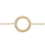 Bracelet argent et dorure jaune boules avec cercle torsad evid 16 + 3cm