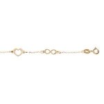 Bracelet argent et dorure jaune coeurs et infinis 16 + 3cm Bracelet argent et dorure jaune coeurs et infinis 16 + 3cm
