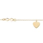 Bracelet argent et dorure jaune coeur et infini 16 + 3cm