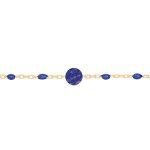 Bracelet argent et dorure jaune olives résine bleu foncé et pierre lapis lazuli véritable 16 + 3cm Bracelet argent et dorure jaune olives résine bleu foncé et pierre lapis lazuli véritable 16 + 3cm