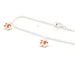 Bracelet argent enfant poissons orange Bracelet argent enfant poissons orange