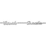 Bracelet argent forat dcoupe anglaise 2 prnoms