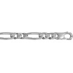 Bracelet argent maille figaro 1 + 2 - 7mm / 21cm