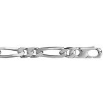 Bracelet argent maille figaro 1 + 2 - 8mm / 21cm