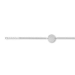 Bracelet argent réglable maille gourmette avec plaque ronde À graver Bracelet argent réglable maille gourmette avec plaque ronde À graver