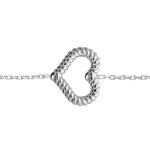 Bracelet argent rhodi boules avec coeur torsad evid 16 + 3cm