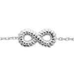 Bracelet argent rhodi� boules et infini 16 + 3cm