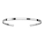 Bracelet argent rhodi esclave ouvert ruban 3mm diamtre 60 par 47mm