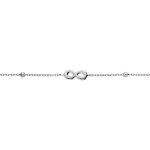 Bracelet argent rhodi� fine boules et infini 16 + 3cm