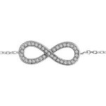 Bracelet argent rhodié forme huit (infini) pierres blanches 16, 5 + 1 + 1cm Bracelet argent rhodié forme huit (infini) pierres blanches 16, 5 + 1 + 1cm