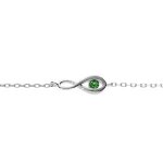 Bracelet argent rhodi� infini oxyde vert fonc� 16 + 2cm