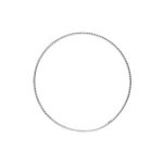 Bracelet argent rhodi jonc fil 1, 5mm diamant 62mm