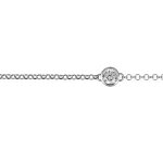 Bracelet argent rhodi maille jaseron et zirconia ronde et blanche