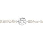 Bracelet argent rhodi perles de culture d'eau douce avec arbre de vie 17 + 4cm