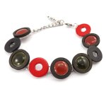 Bracelet cr�ateur  bora bora  rouge vert