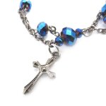 Bracelet crateur  croix mystique  bleu