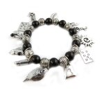 Bracelet créateur gypsy noir argenté Bracelet créateur gypsy noir argenté