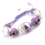 Bracelet crateur shambhala  tte de mort  liberty mauve