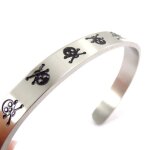Bracelet crateur  tte de mort  argent