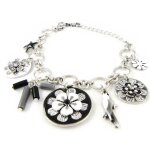 Bracelet cr�ateur  vahin�  noir blanc