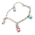 Bracelet enfant nounours rose bleu s&b Bracelet enfant nounours rose bleu s&b