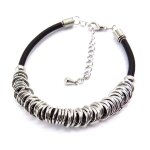 Bracelet fantaisie  chorgraphie  noir argent