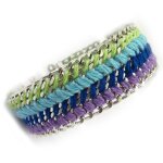 Bracelet fantaisie kilimanjaro vert bleu mauve Bracelet fantaisie kilimanjaro vert bleu mauve