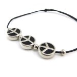 Bracelet fantaisie  peace  noir
