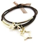 Bracelet fantaisie  stars  dor� marron