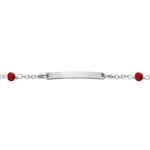 Bracelet gourmette argent rhodié pierres faceté rouge 15 + 2, 5cm Bracelet gourmette argent rhodié pierres faceté rouge 15 + 2, 5cm
