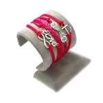 Bracelet infini love chouette ancre infinity rouge Bracelet infini love chouette ancre infinity rouge