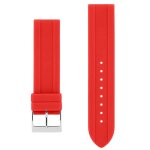 Bracelet pour montre akteo boucle argent 22 mm silicone rouge