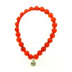 Bracelet perles cornaline d'uruguay 8 mm. qualit� 5a. fabriqu� en france.