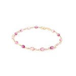 Bracelet plaqu� or  gouttes de f�es  rose