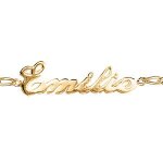 Bracelet plaqu or 1 + 1 2mm decoupe anglaise 1 prenom