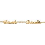 Bracelet plaqu or 1 + 1 dcoupe anglaise 2 prnoms