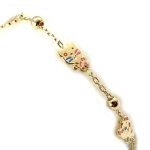Bracelet plaqu or  animaux  multicolore
