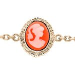 Bracelet plaqué or camée rose 16 + 3cm Bracelet plaqué or camée rose 16 + 3cm