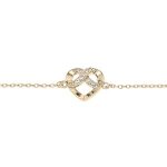 Bracelet plaqué or coeur et infini oxydes blancs sertis 16 + 3cm Bracelet plaqué or coeur et infini oxydes blancs sertis 16 + 3cm